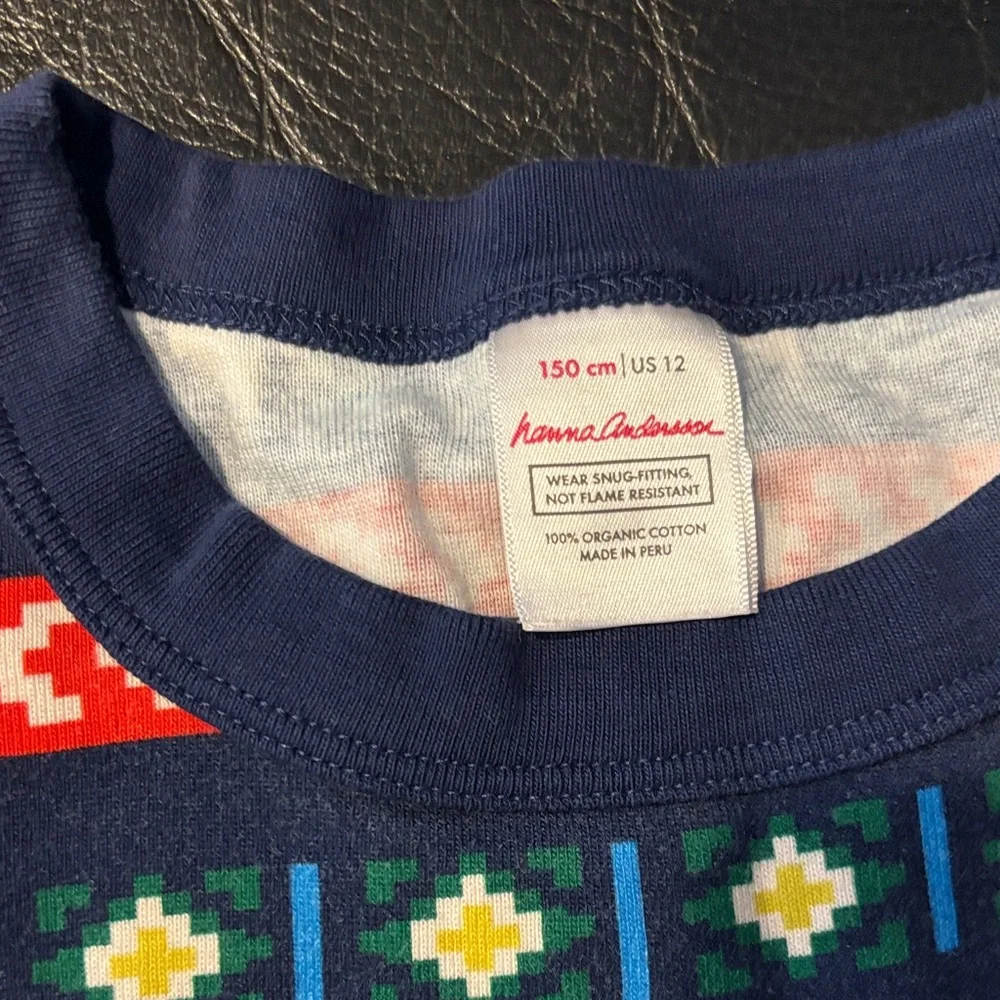 Worn Once- Hanna Andersson Blue and Red Patterned Pajama Set